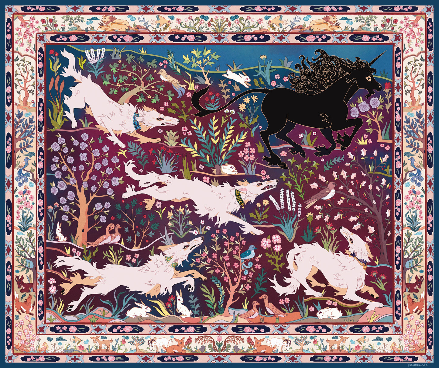 Hunting Party Tapestry / Blanket